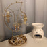 Vermkrey Metal Female Face Jewelry Display Rack Jewelry Tower Display Stand Storage Shelf Necklace Desktop Decoration Hanging Jewelry Rack, Gold
