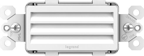 Legrand radiant Adjustable LED Night Light Outlet, Horizontal Step Nightlight Electrical Outlets for Bedroom and Hallway, Full, White, NTLHORZWCC6