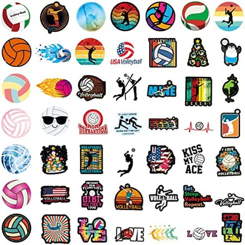 100 Pcs Volleyball Stickers,Volleyball Stickers Gifts,Volleyball Gifts for Teen Girls,Stickers for Water Bottles Rewards Decal Laptop Hydro Flask Water Bottle Car Computer Guitar Skateboard Luggage