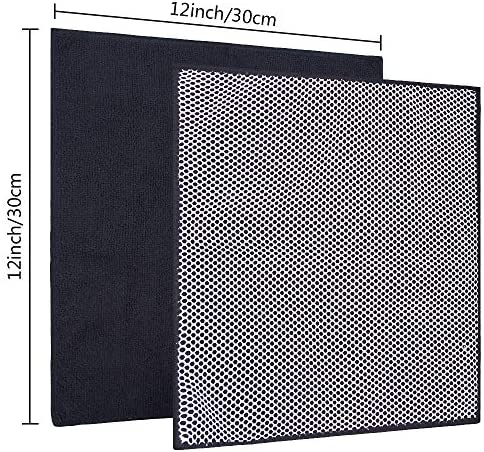 SINLAND Microfiber Dish Cloth for Washing DishesBest Kitchen Washcloth Cleaning Cloths with Poly Scour Side 12Inchx12Inch 5Pack, Black