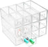JING CAI Clear cosmetic Makeup and Jewelry and pencils Storage Case Display ,4drawers - Spacious Design - Great for Bathroom, Dresser, Office desk organizer, Vanity and Countertop