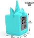 Something Unicorn - Unicorn Digital Alarm Clock with Snooze Button and Blue LCD Back-Lighting. Easy to Set Battery Powered Digital Clock in Silicone Sleeve with Time, Date and Alarm Display. (Blue)