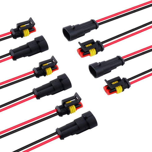 MUYI 5 Kits 2 Pin Connector 18AWG Waterproof Wire Connector 1.0mm² Quick Disconnect Wire Connectors 1.5mm Series Automotive Waterproof Electrical Connectors Wire Quick Connectors