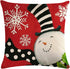 7COLORROOM Set of 4 Christmas Red Pillow Cover Lovely Snowman Festival Throw Cushion Cover Home Decorative Winter Cotton Linen Pillowcases 18" x 18"(Snowman)
