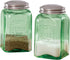 Depression Style Glass Salt and Pepper Shakers, Classic Green