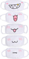 Aniwon Kawaii Mask- 5PCS Anime Face Mask Womens Cat Face Mask Reusable Cute Kaomoji Face Mask