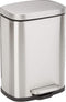 Amazon Basics 5 Liter / 1.3 Gallon Soft-Close, Smudge Resistant Trash Can with Foot Pedal - Brushed Stainless Steel, Satin Nickel Finish