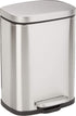 Amazon Basics 5 Liter / 1.3 Gallon Soft-Close, Smudge Resistant Trash Can with Foot Pedal - Brushed Stainless Steel, Satin Nickel Finish