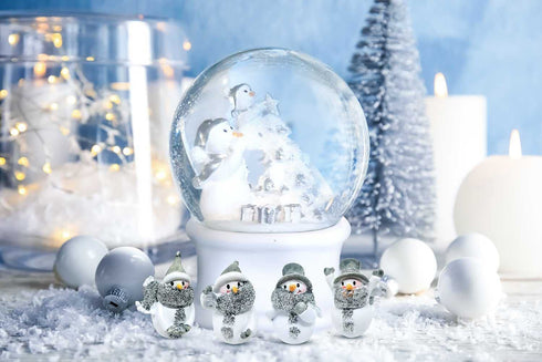Ganz 1.5" Miniature Glittered Snowman Figurines - Set of 4 Assorted Styles