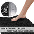 Bath Rug for Bathroom 20x32 Non Slip Bathroom Rug Water Absorbent Washable Rug Mat for Indoor Extrance Feature Extra Thick Bouncy Fluffy Chenille, Black - 20" x 32"