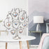 LASODY Antique Silver Family Tree With 7 Hanging Picture Frames,Metal Table Top Photo Frame Decoration
