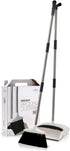 Broom and Dustpan Set - Premium Long Handled Broom Dustpan Combo - Upright Standing Lobby Broom and Dust Pan Brush w/ Handle - Great Edge, Lightweight and Robust