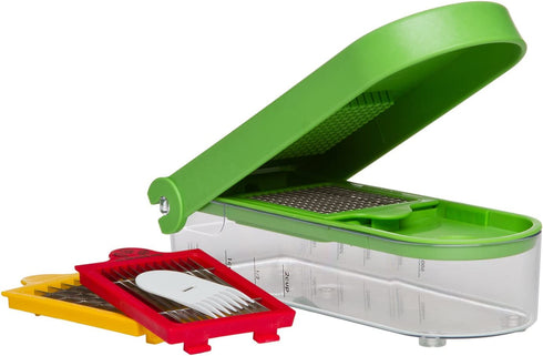 Prepworks by Progressive Dice and Slice Chopper, 3 Interchangeable Blades, Veggie Chopper, Fruit Chopper, Onion Chopper, Non-Skid Base, Multicolored, Pack of 1
