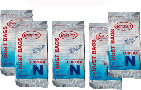 EnviroCare Replacement Vacuum Cleaner Dust Bags for Eureka Mighty Mite Allergy Vacuum Style N Canisters 15 Bags