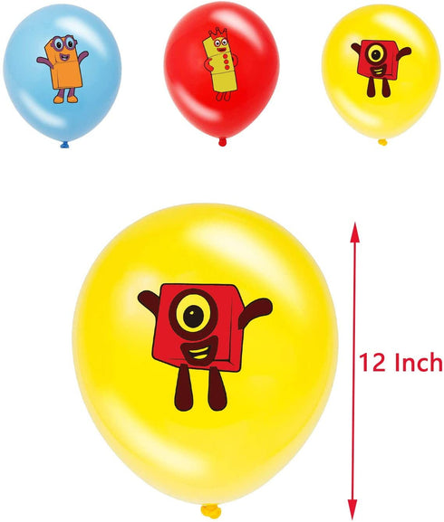 Galoulo Number Birthday Party Supplies For Blocks ,Number Birthday Party Decorations For Blocks Included Cake Toppers, CupCake Toppers, Balloon, Banner, Number Theme block Party Favor Pack Set