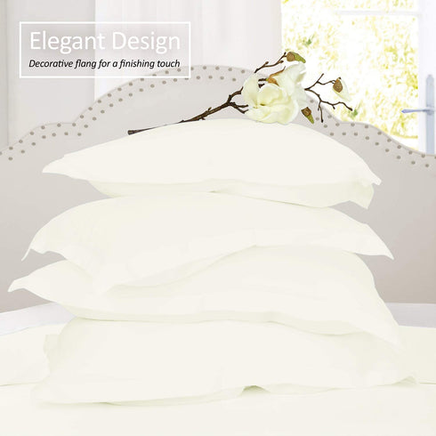 Nestl Soft Pillow Shams Set of 2 - Double Brushed Microfiber Pillow Covers - Hotel Style Premium Bed Pillow Cases, Euro 26"x26" - Off White
