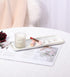 Shinowa Bathroom Vanity Tray, Ceramic Sink Tray, Toilet Tank Tray, Long Narrow Tray for Kitchen Sink Candles Towel Perfume, Small Size - Marble White