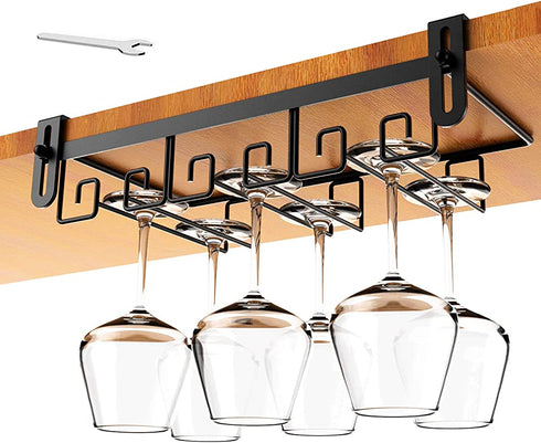 Under Cabinet Wine Glass Rack Black, Wine Glass Holder Under Shelf, Wine Glass Racks Under Cabinet Wine Glass Hanger, Under Shelf Wine Glasses Holder Under Cabinet, Stemware Rack Under Cabinet Cmecial