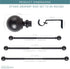 SnugSet | Ultra Sturdy Steel Rod | 4 Brackets for Additional Support | Quick Easy Install | Patented Hardware w/ No Tools Option | 1" Wide Rod | Supports Heavy Fabrics | Black Ball Finial | 72" - 144"