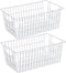 SANNO Farmhouse Wire Storage Baskets freezer Storage bins and Baskets Bins Large Organizer Bins Basket for Kitchen Cabinets, Pantry, Bathroom, Laundry Room,Kitchen, Closets, Garage-white