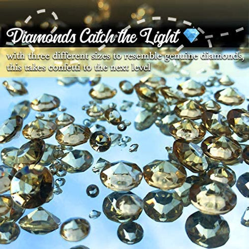 Luxury Gold Diamond Party & Wedding Decorations: Sparkling Acrylic Rhinestones, Crystal Scatter Gems Centerpiece & Table Décor - The Perfect Finishing Touch for Your Tables