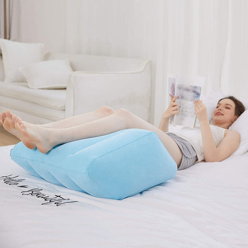 Antdvao Inflatable Leg Pillows, Comfort Leg Wedge Pillow for Raising Legs and Kneehelps Relieve Edema, Light and Portable, Wedge Pillow Leg Necessary for Travel