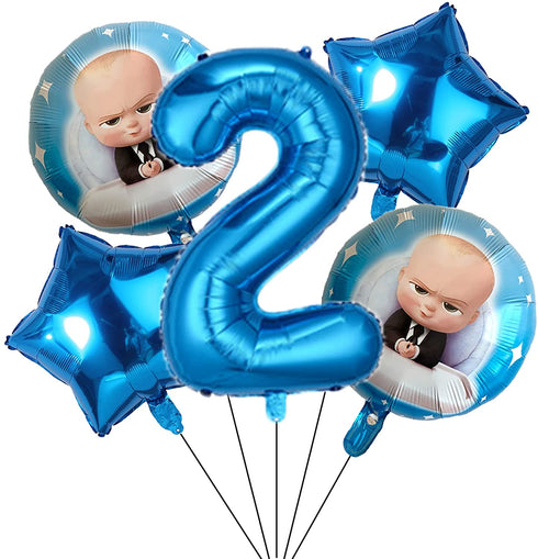Baby Boss 2nd Birthday Decorations Blue Number 2 Balloons 32 Inch | The Baby Boss Birthday Balloons for Kids Birthday Baby Shower Decorations (Baby 2nd Birthday)