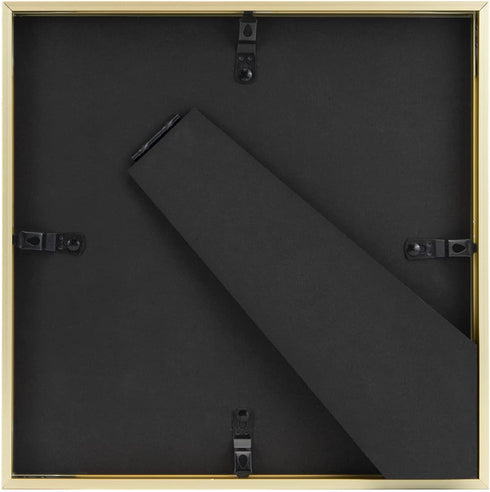 Golden State Art, Gold 8x8 Picture Frame - Displays Photo 4x4 with Mat or 8x8 inch Without Mat - Shatter-Resistant Glass Aluminum Photo Frame for Wall or Tabletop Display (2 Pack)
