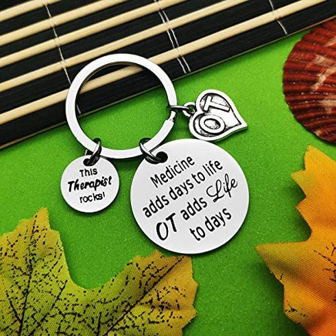 Occupational Therapist Gift Occupational Therapy Graduation Gift Medicine Adds Days To Life OT Adds Life To Days Keychain OT Gifts Therapy Jewelry Graduation Gift for OT
