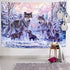 KYKU Snow Wolf Tapestry Pink Family Wolves Tapestry Wall Hanging Wild Animal Tapestries for Bedroom Living Room Dorm Decor (W59.1 × H51.2, Pink)