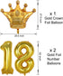 18th Birthday Decorations for Men Boy Women Girl,Black and Gold Birthday Decorations for 18th and 81st Happy Birthday Party with 18 Gold Number Balloon Happy Birthday Banner and Gold Crown Balloons