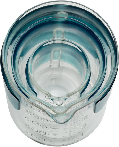 Chef'n Set of 3 Adjustable Measuring Beakers, Clear