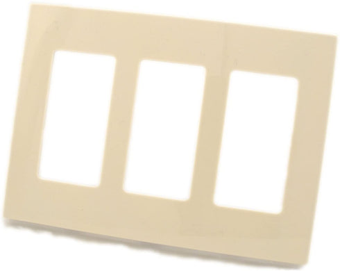 Leviton 80311-ST 3-Gang Decora Plus Screwless Snap-On Wallplate, Light Almond