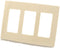 Leviton 80311-ST 3-Gang Decora Plus Screwless Snap-On Wallplate, Light Almond