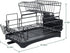 Large Dish Drying Rack with Drainage Stainless Steel 2 Tier Dish Rack and Drainboard Set for Kitchen Counter Dish Drainer with Utensil Holder, Cutting Board Holder (Black)