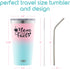 Zipe - 16 oz Tumbler with Spill-Resistant Lid, Insulated Tumbler for Hot and Cold Drinks, €œMom Fuel Coffee Tumbler, Travel Cup with Straw and Cleaner, Shimmer Mermaid Ombre