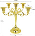 Dorlotou Metal Candelabra 5-Candle 10.1 Inch Tall Candle Holder Stick for Home Wedding Event and Party Festival,Gold