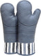 RED LMLDETA Heat Resistant 550 Degree Oven mitt, Silicone Oven Hot Mitts - 1 Pair, Extra Long Professional Baking Oven Gloves - Food Safe,Pot Holders Cooking,Grilling,Kitchen (Grey Mittens)