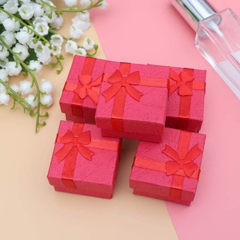 HEMOTON 24pcs Gifts Box Set Jewelry Gift Boxes Cardboard Jewelry Boxes Rings Pendants Earring Necklaces Boxes for Anniversaries Weddings Birthday Red