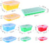 Collapsible Silicone Storage Set of 4 Plus Bonus Ice Tray - BPA Free, Microwave, Dishwasher And Freezer Safe