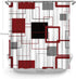 Black and White Shower Curtain Grey and Red Geometric Check Modern Shower Curtain Sets for Bathroom Decor Fabric Shower Curtain Waterproof with 12 Hooks, 72"x72"