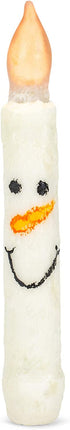 The Country House Smiling White Snowman Timer 6.5 inch Acrylic Decorative Christmas Taper Candle