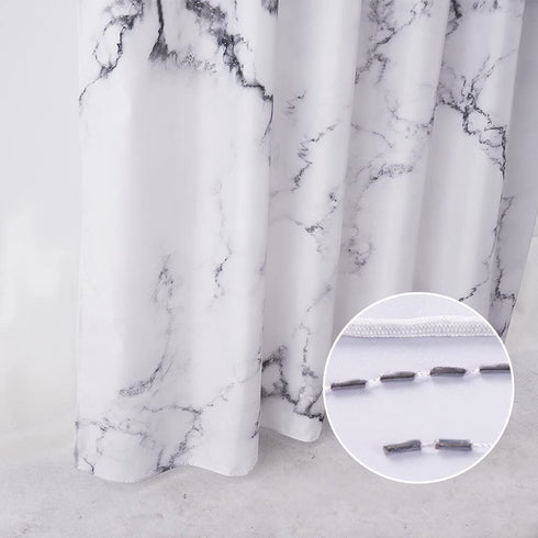 Marble Shower Curtain for Bathroom, Black White Marble Marble Texture Background PatternPolyester Fabric Shower Curtain with Hooks 72 X 72 Inches