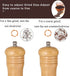 Haomacro Salt and Pepper Grinder Set, Wood Pepper Mills,Wooden Salt Grinders Refillable Manual Pepper Ginder with Acrylic Visible Window,Ceramic Grinding Core- 6.5 InchesPack of 2