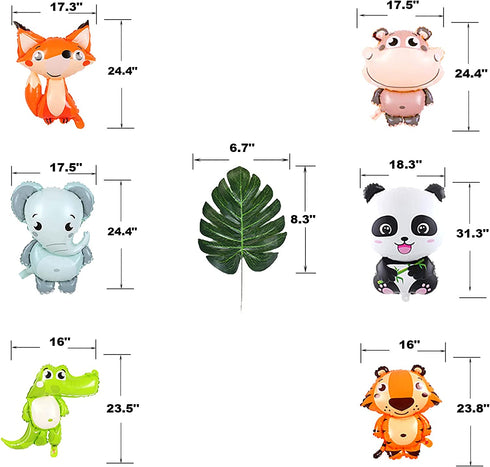 Aerfoyun Safari Birthday Decorations, Jungle Theme Party Supplies with a Happy Birthday Banner and Balloon Pump, Garland Balloon Animal Kit for Baby Shower Decor