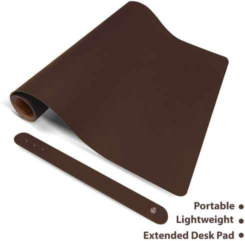 TESOBI Large Natural Cork & Leather Desk Pad, Double-Sided Desk Protector, Smooth Surface Mouse Pad, Waterproof Desk Mat for Office/Home/Gaming (36" x 17" Coffee)