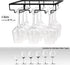 Wine Glass Rack - Under Cabinet Stemware Wine Glass Holder Glasses Storage Hanger, 3 Rows Black 2pack