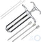 JY COOKMENT Meat Injector Syringe 2-oz Marinade Flavor Barrel 304 Stainless Steel with 3 Professional Needles 2 Cleaning Brushes and 4 Silicone O-Rings