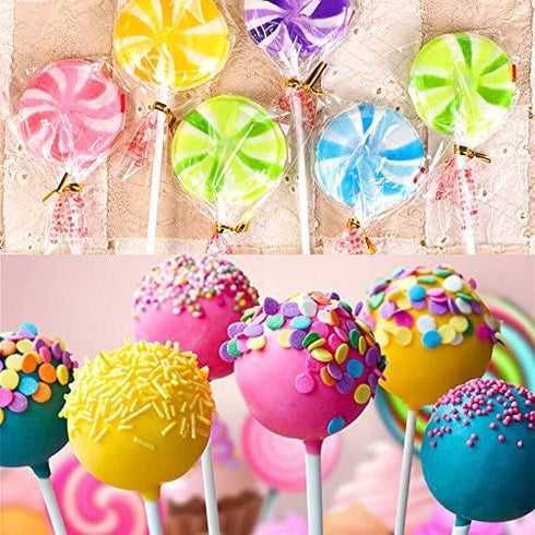 300Pcs 6 Inches Cake lollipop Pops Making Tools 100Pcs Cake Pop Sticks 100Pcs Cake Pop Bags and 100Pcs Twist Ties