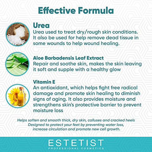 ESTETIST Urea Foot Cream 40%, Foot Lotion For Dry Cracked Feet, Moisturizer For Rough Heel, Foot Care Lotion with Vitamin E and Aloe Vera, Reduce Itching
